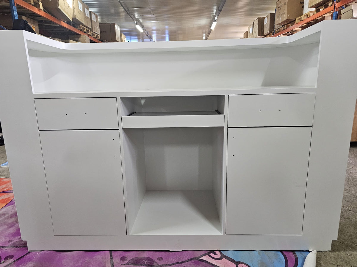 OUTLET 19 - Kosmetická recepce Averne LED – recepční pult do salonu 180cm - Bílá