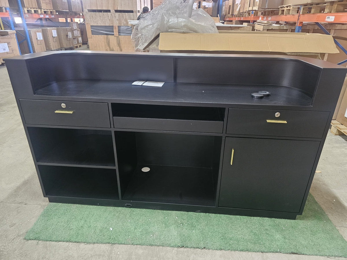 OUTLET 32 - Kosmetická recepce Averne LED – recepční pult do salonu 180cm - Černý