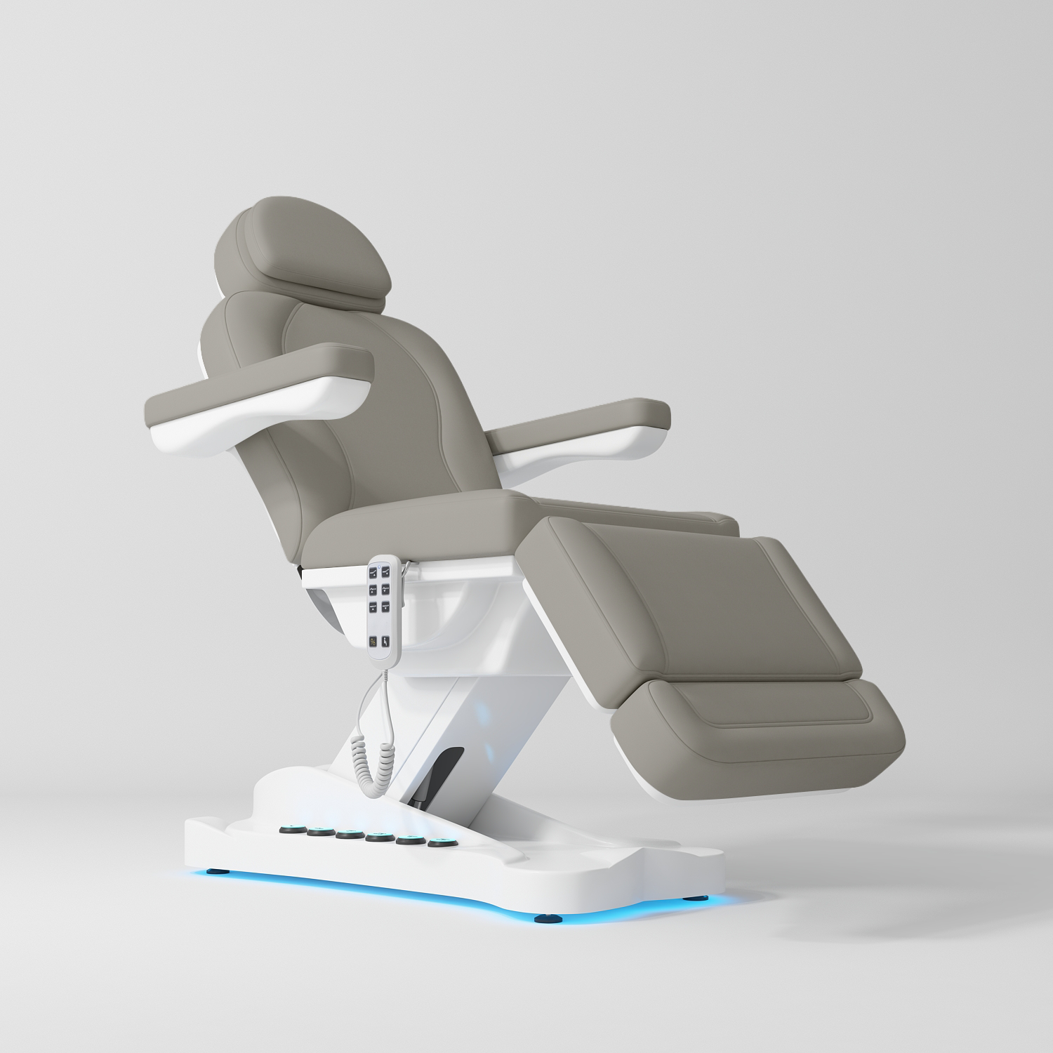 Éclat – elektryczne łóżko zabiegowe ze sterowaniem nożnym - Perłowy Szarobeż