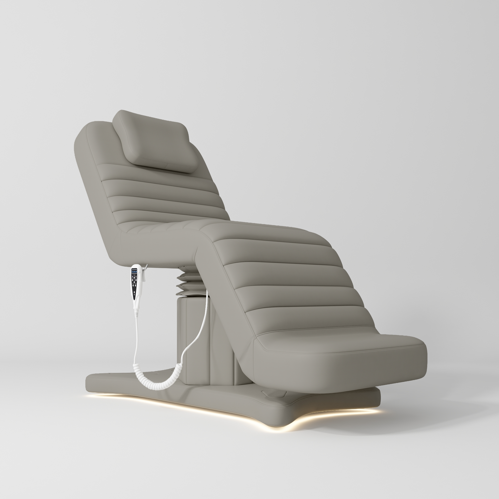 Elektryczne łóżko do zabiegów i stylizacji rzęs Grandeur - Perłowy Szarobeż