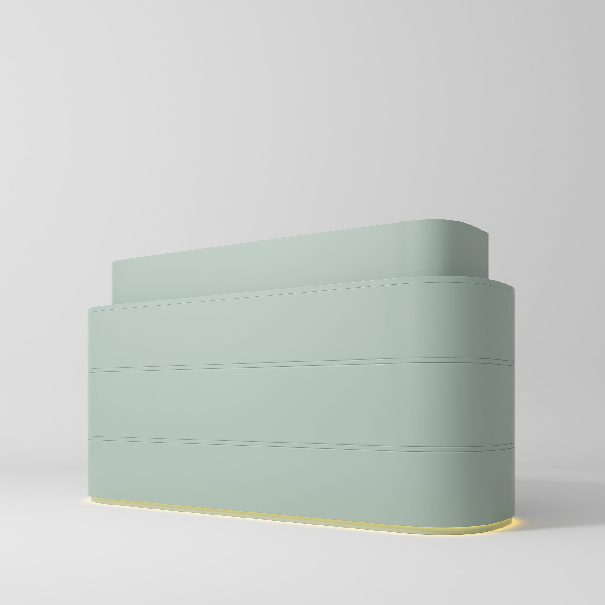 Kosmetická recepcia Lueur LED – prémiový recepčný pult do salónu - Olivová