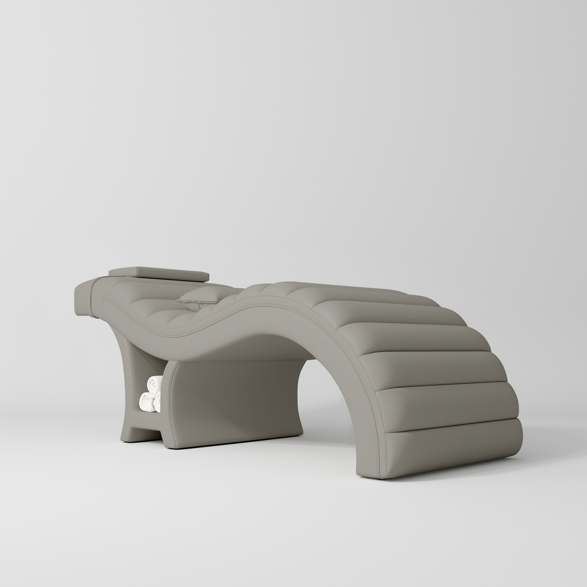 Łóżko kosmetyczne do stylizacji rzęs Luxe – Ergonomiczne i luksusowe - Perłowy Szarobeż