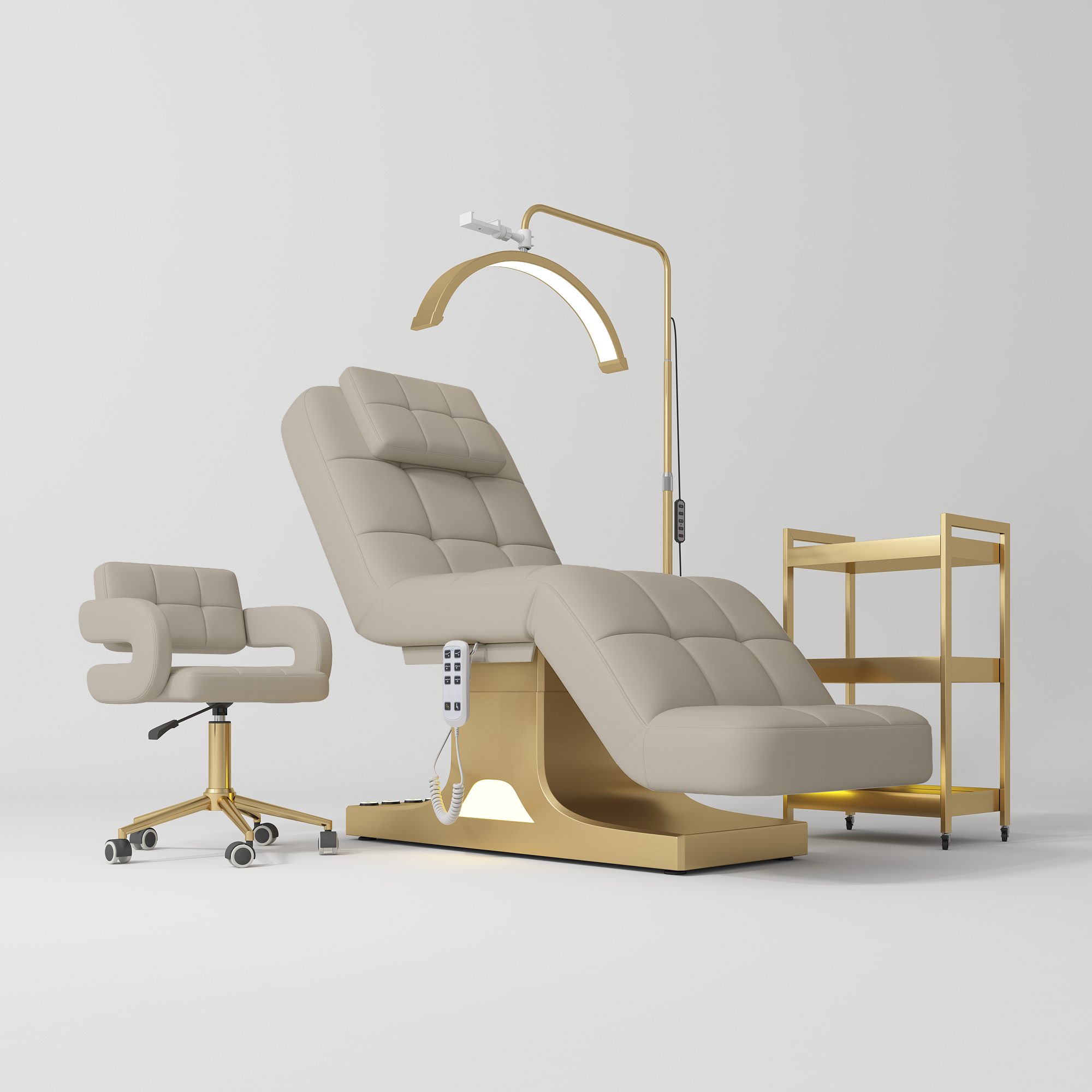 Möbelset für Salon Saphir Version A – Stein-Taupe