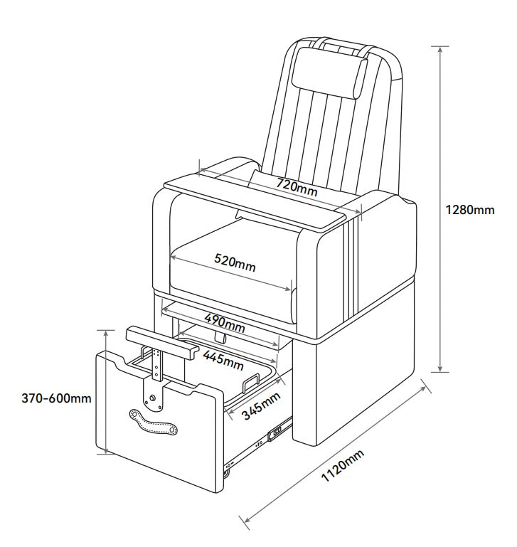 Perle – luksusowy fotel do pedicure bez instalacji wodnej - Biały