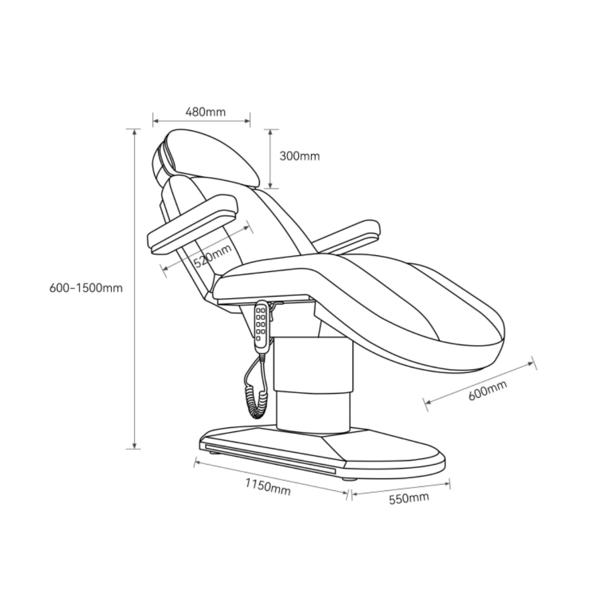 Elektryczne łóżko do zabiegów i stylizacji rzęs Étoile - Kamienny Taupe