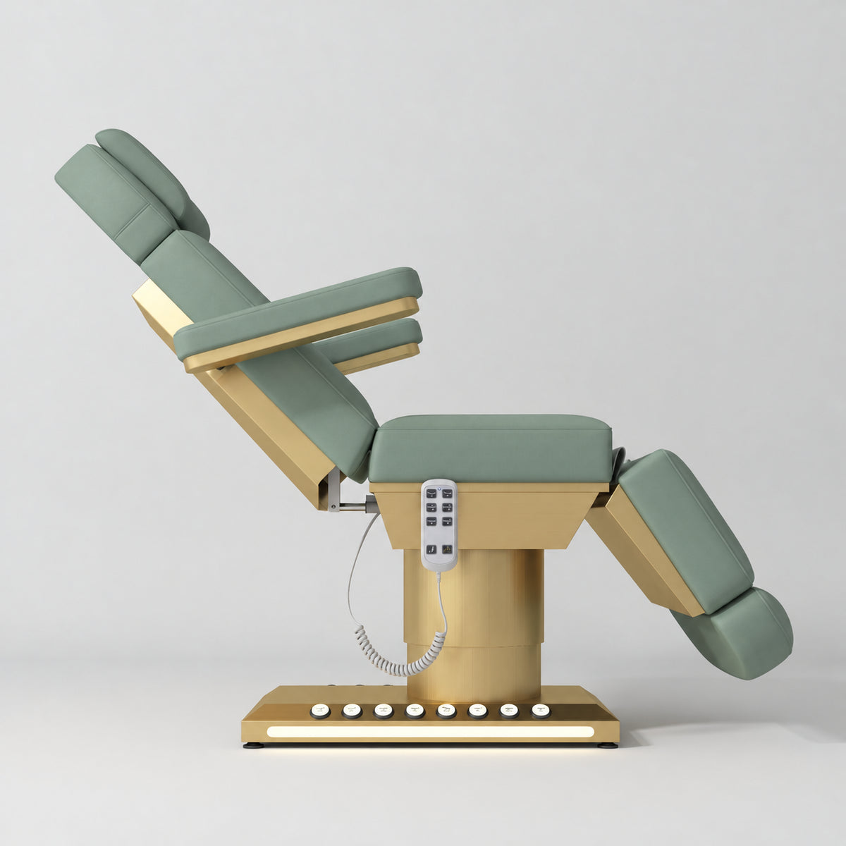 Aurélie – fauteuil de beauté électrique haut de gamme avec commande au pied - Olive