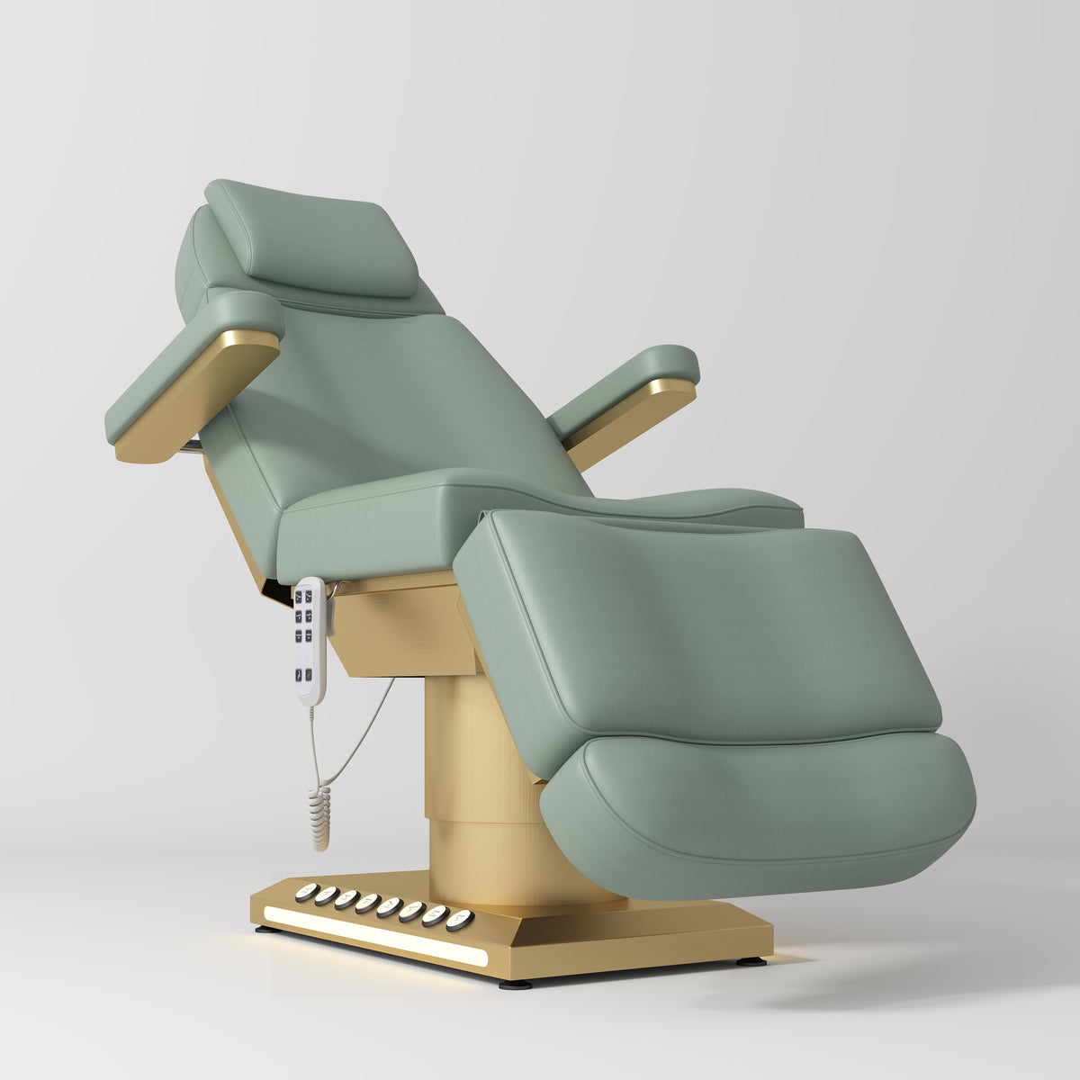 Aurélie – lettino estetico elettrico premium con comando a pedale - Verde oliva