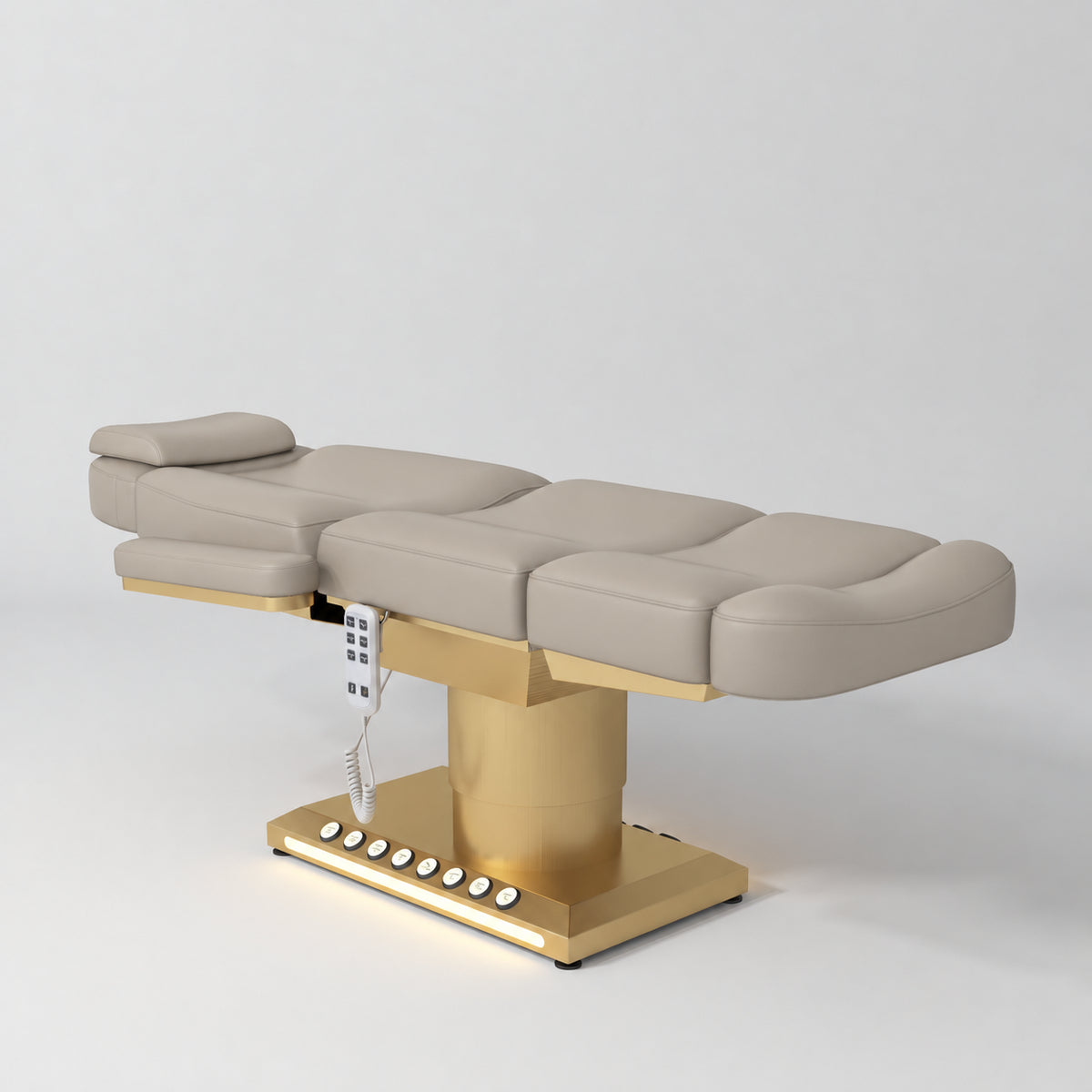 Aurélie – ηλεκτρική πολυθρόνα αισθητικής premium με ποδοχειριστήριο - Πετρώδες ταμπέ