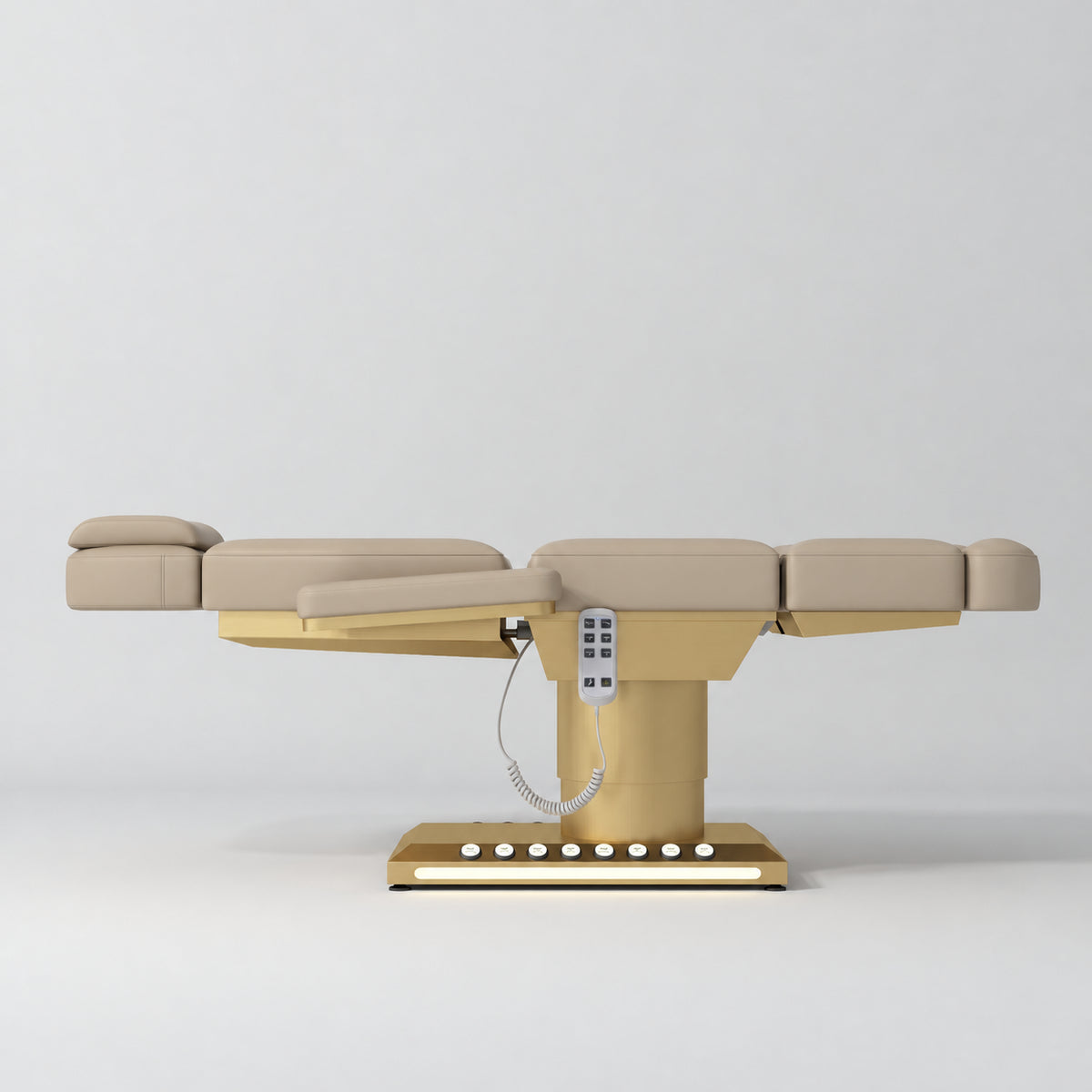 Aurélie – elektrisk premium-skønhedsstol med fodbetjening - varm beige