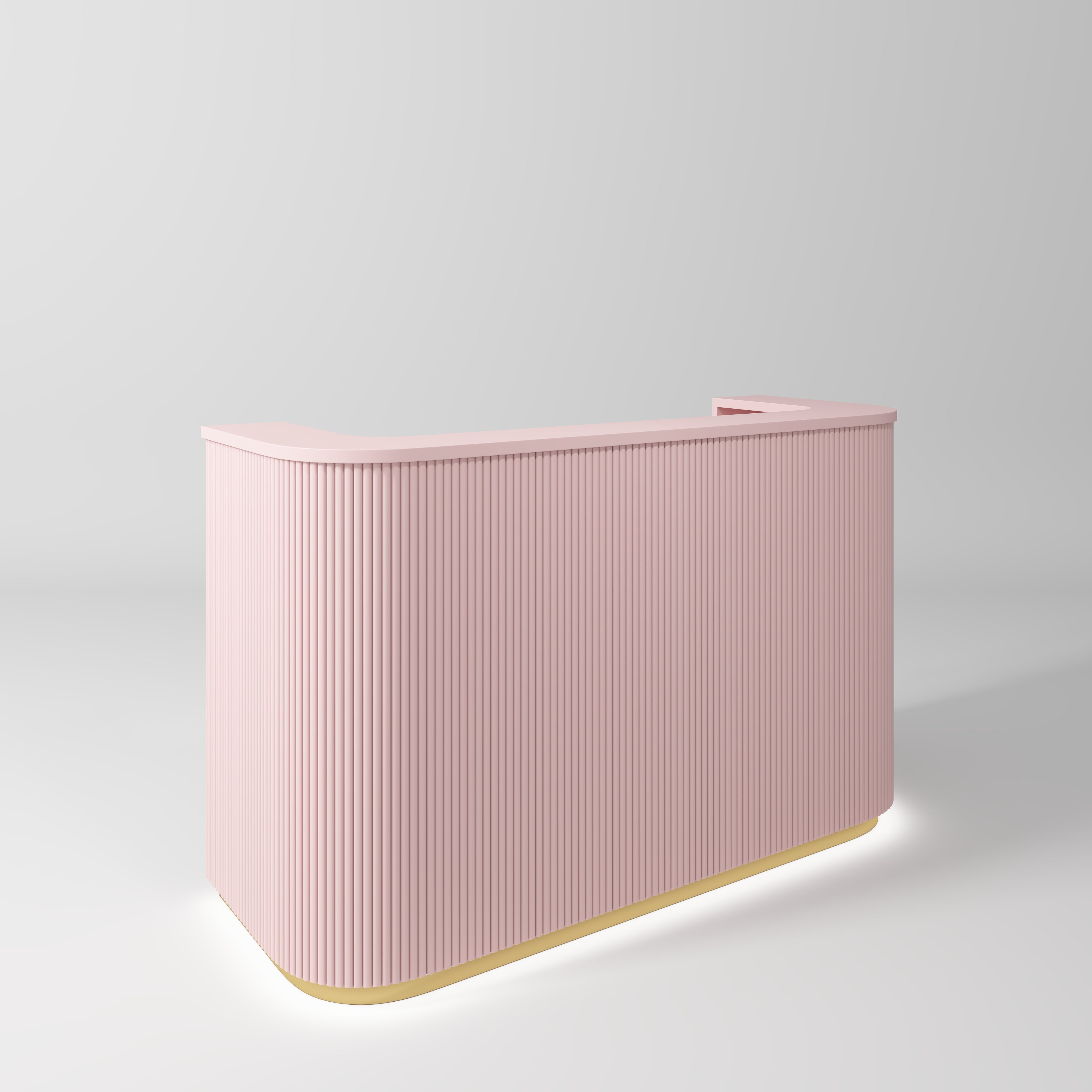 Kozmetická recepcia Averne LED – recepčný pult do salónu - Ružová