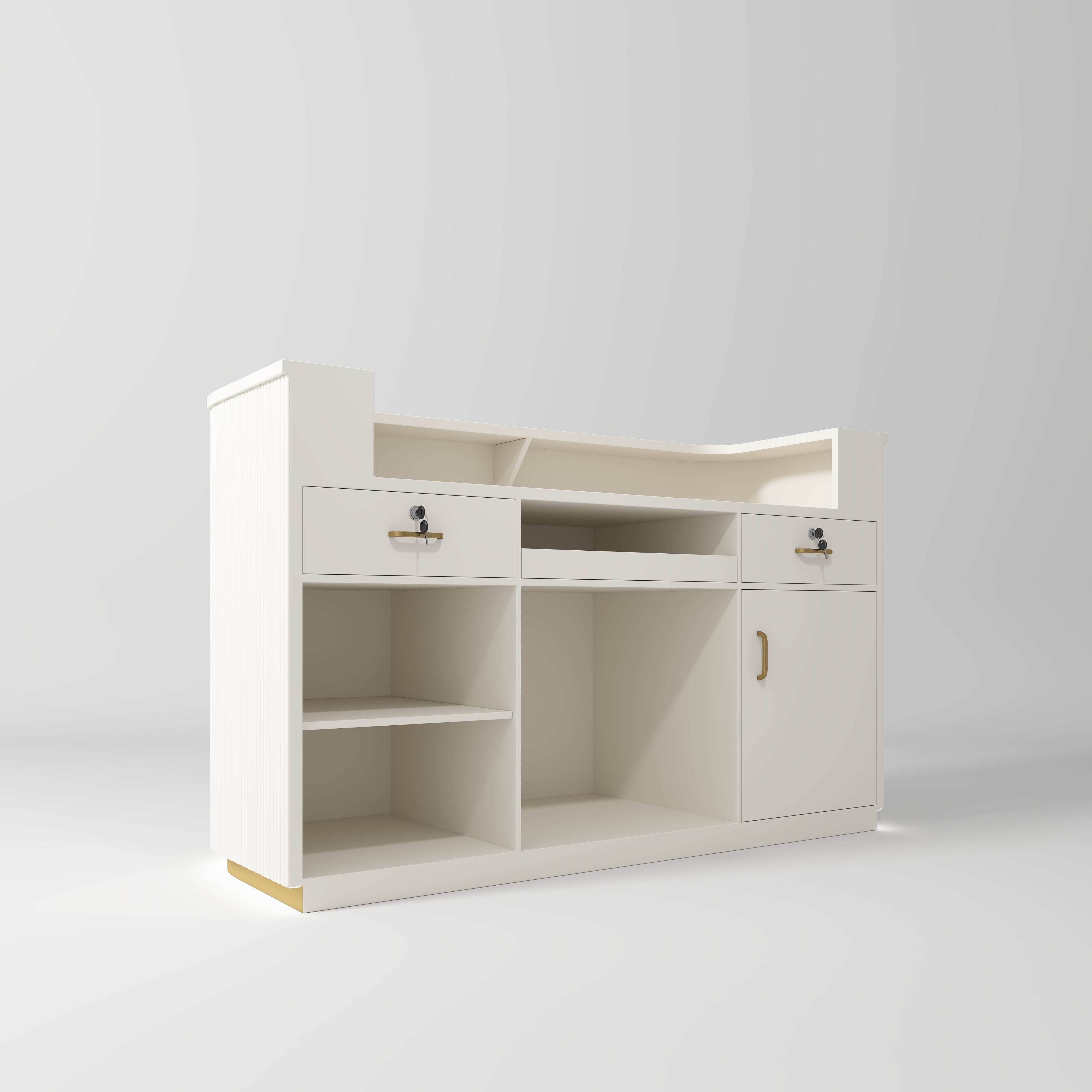 Recepcja kosmetyczna Averne LED – lada recepcyjna do salonu - Kremowy