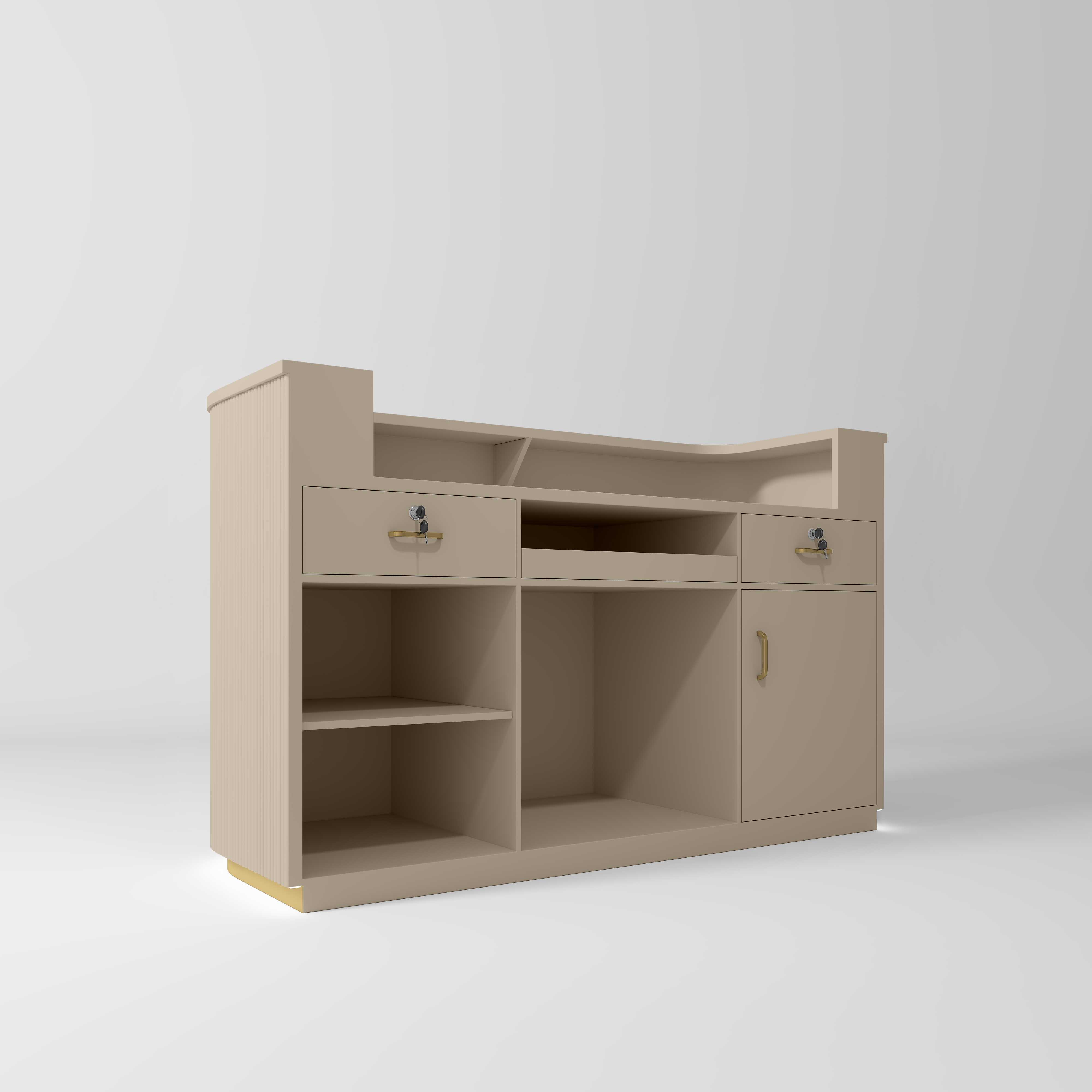 Kosmetická recepcia Averne LED – recepčný pult do salónu - Teplá béžová