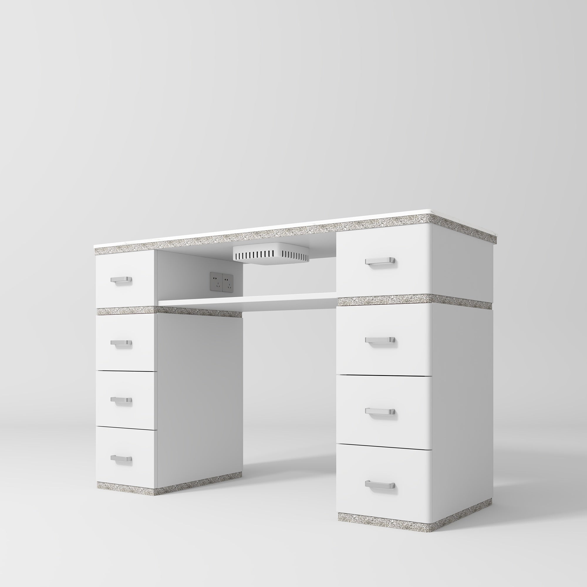 Crystal Touch manikűr asztal – beépített porelszívóval - Fehér