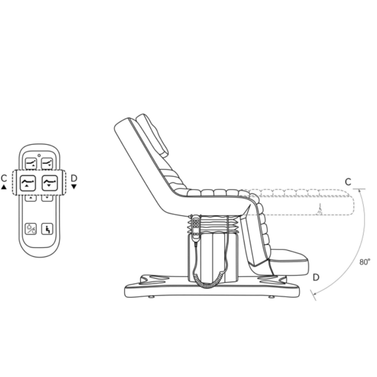 Elektryczne łóżko do zabiegów i stylizacji rzęs Grandeur - Kremowy