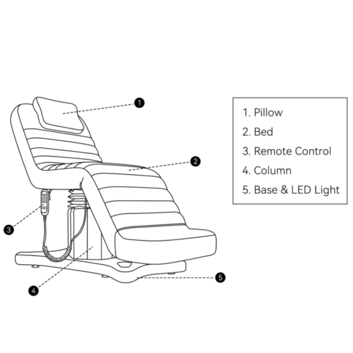 Elektryczne łóżko do zabiegów i stylizacji rzęs Grandeur - Kremowy