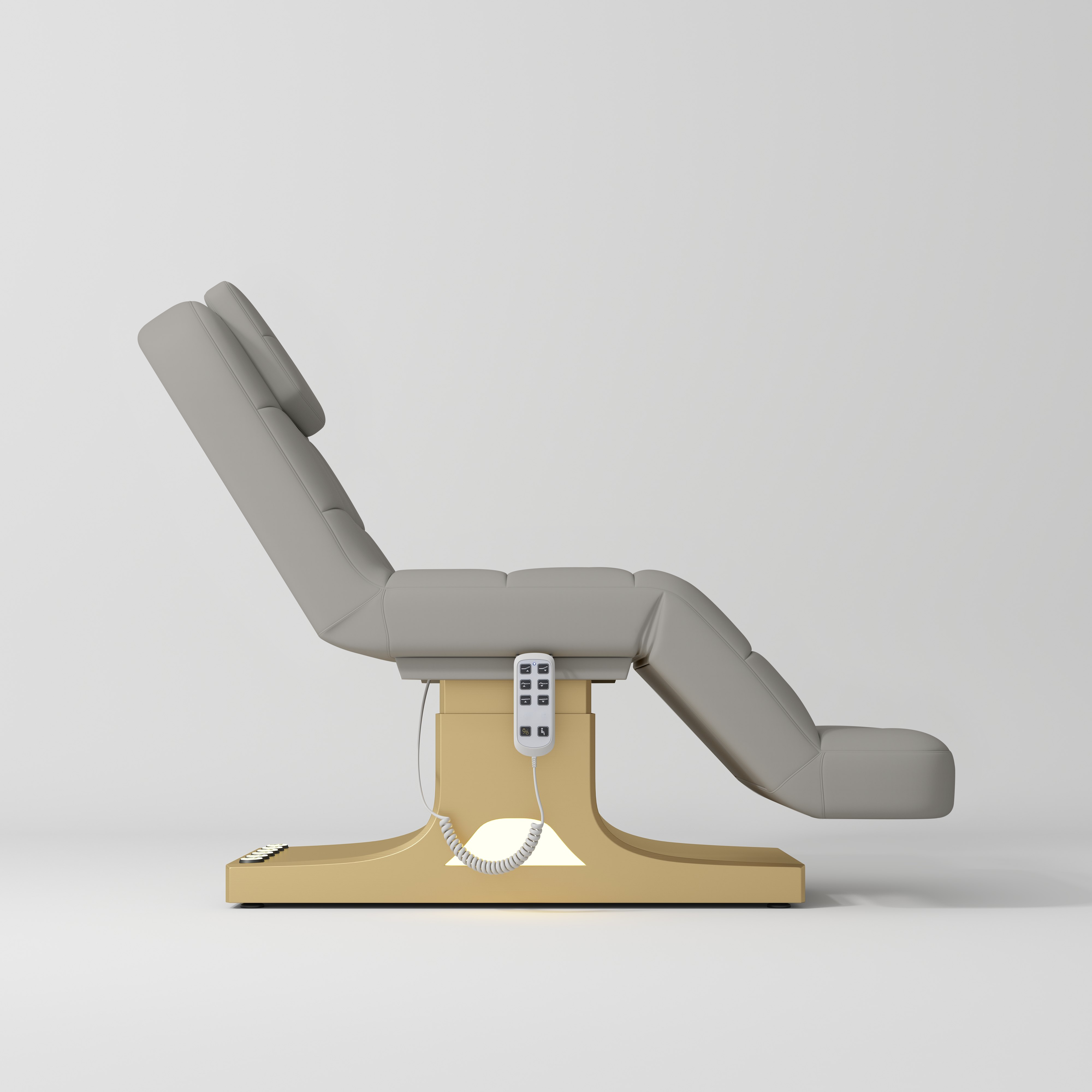 Saphir wersja A - luksusowe elektryczne łóżko kosmetyczne - Perłowy Szarobeż