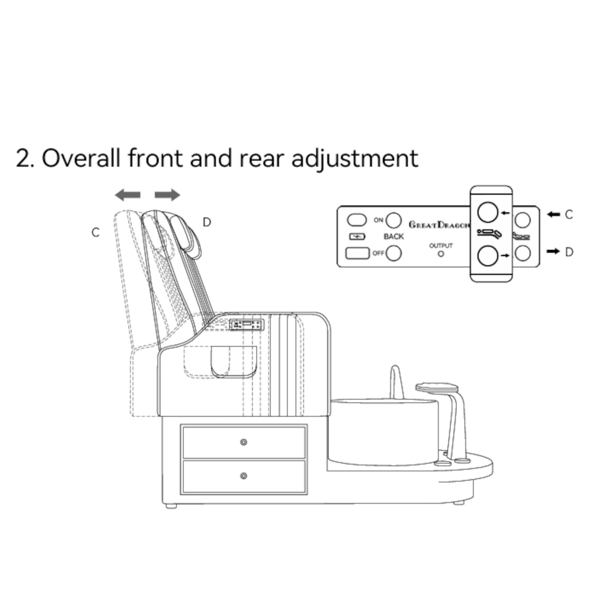 Noémie – luxe elektrische pedicurestoel met massage - Navy