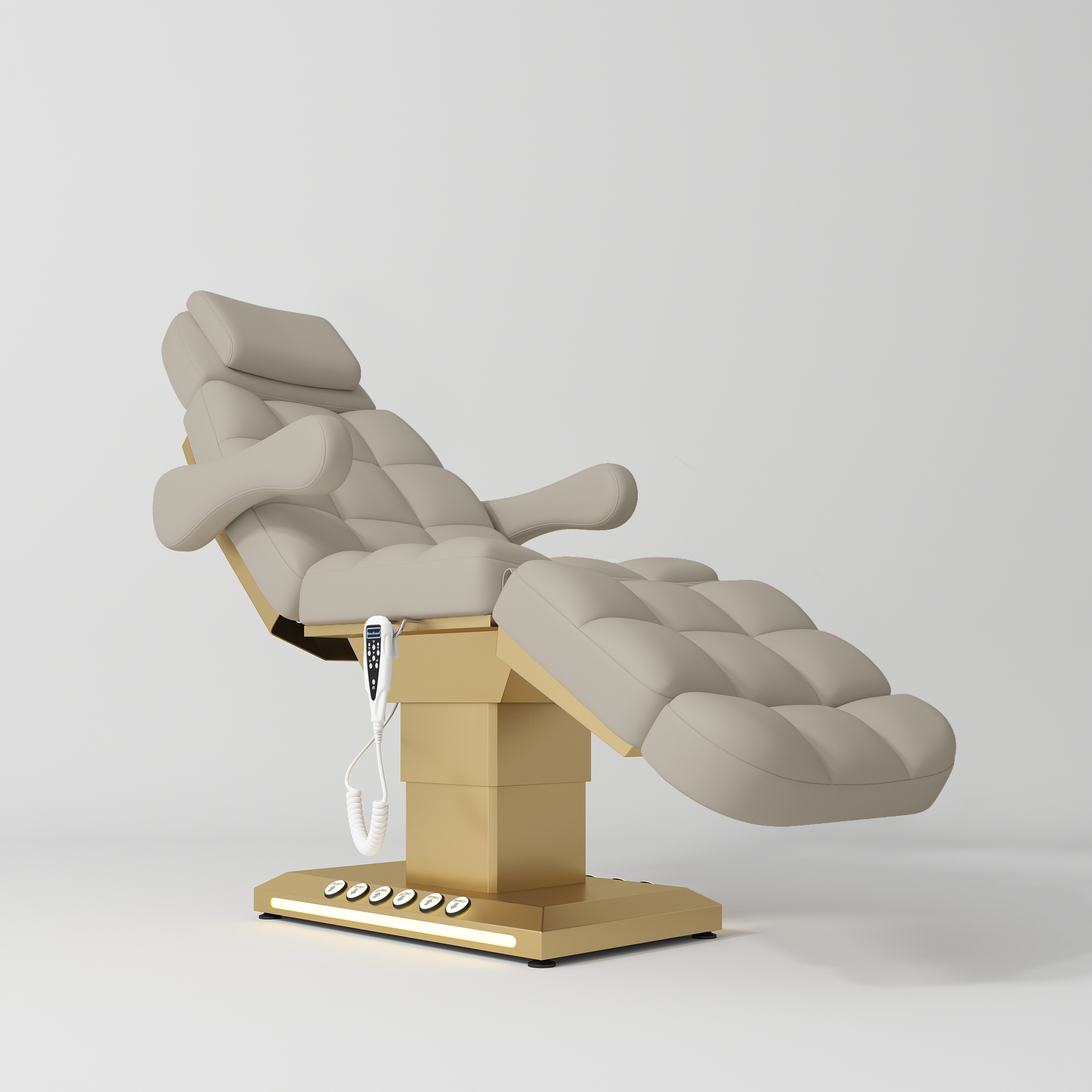 Luksusowe elektryczne łóżko kosmetyczne Orielle wersja B - Kamienny Taupe