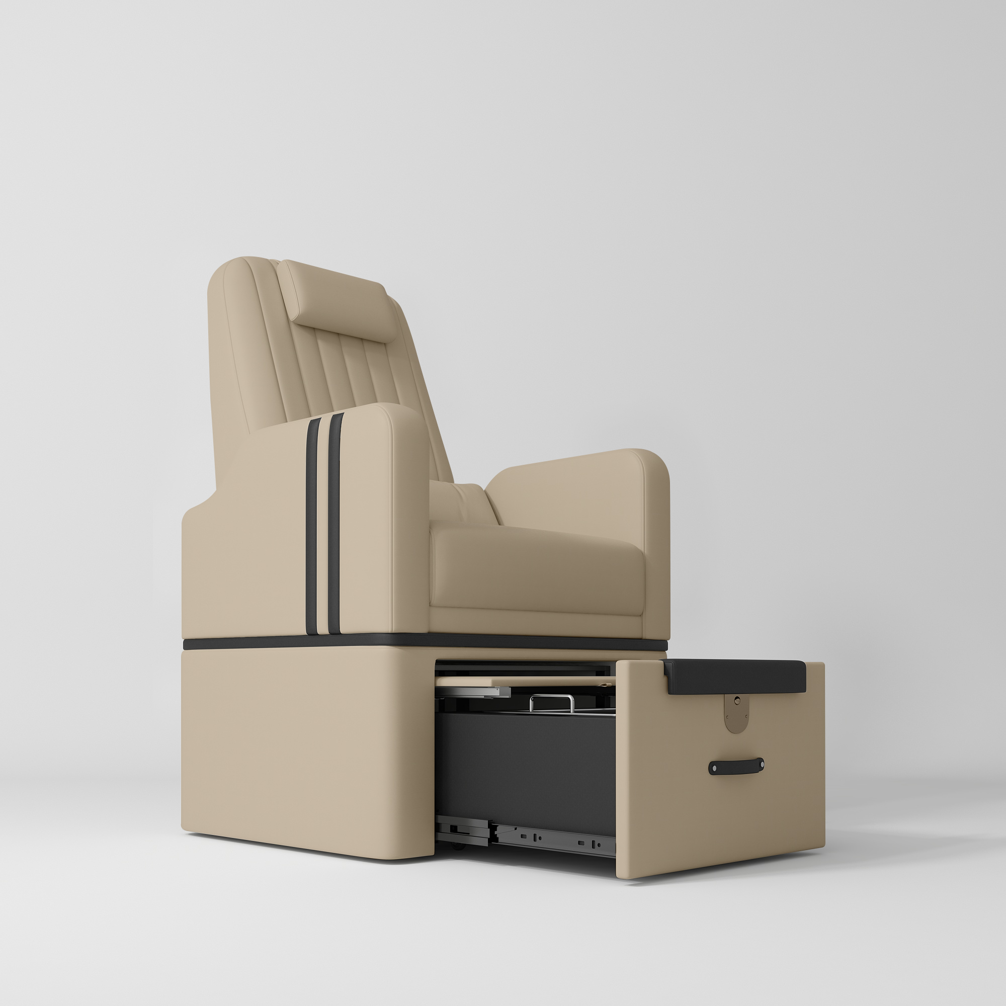 Perle – luksusowy fotel do pedicure bez instalacji wodnej - Ciepły Beżowy