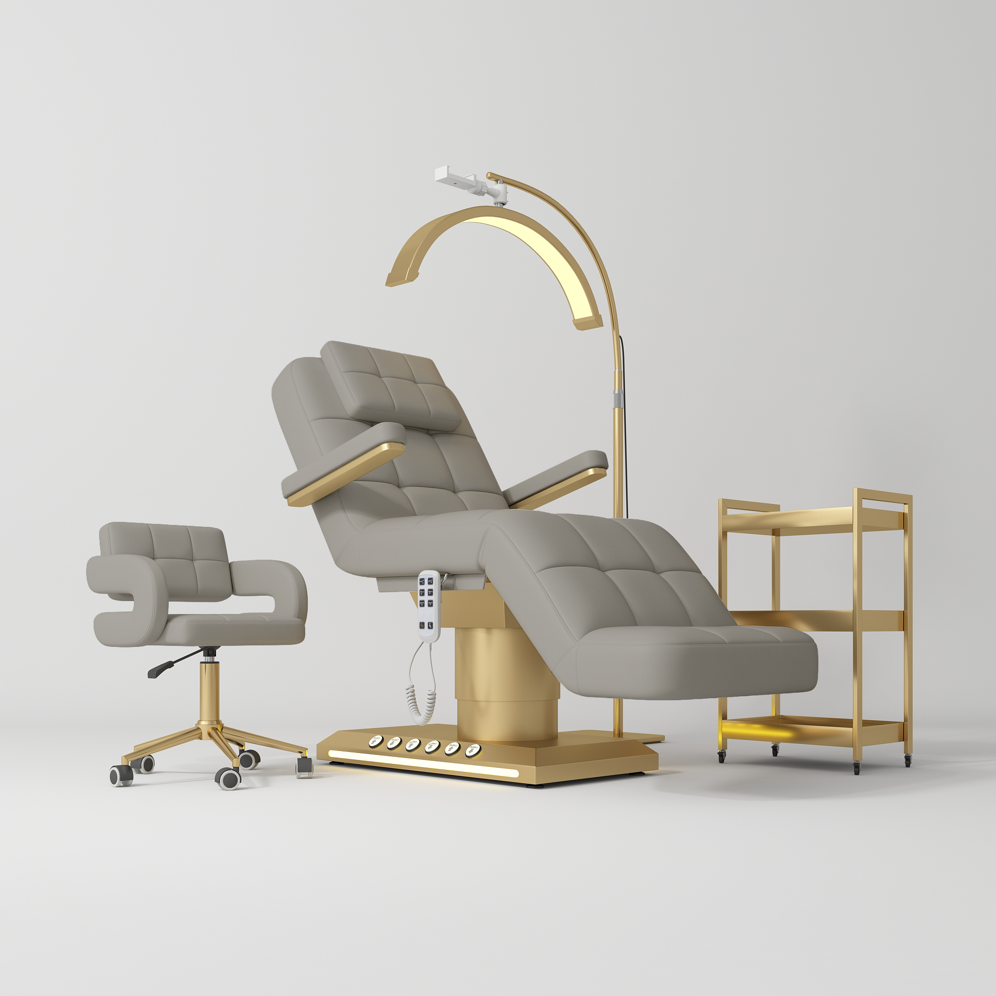 Möbelset für Salon Saphir Version B - Perlgrau-Beige