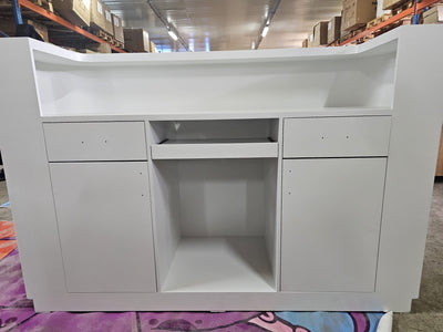 OUTLET 19 - Kosmetická recepce Averne LED – recepční pult do salonu 180cm - Bílá