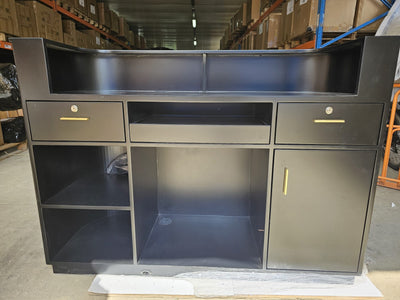 OUTLET 42 - Recepcja kosmetyczna Averne LED – lada recepcyjna do salonu 140cm - Czarny
