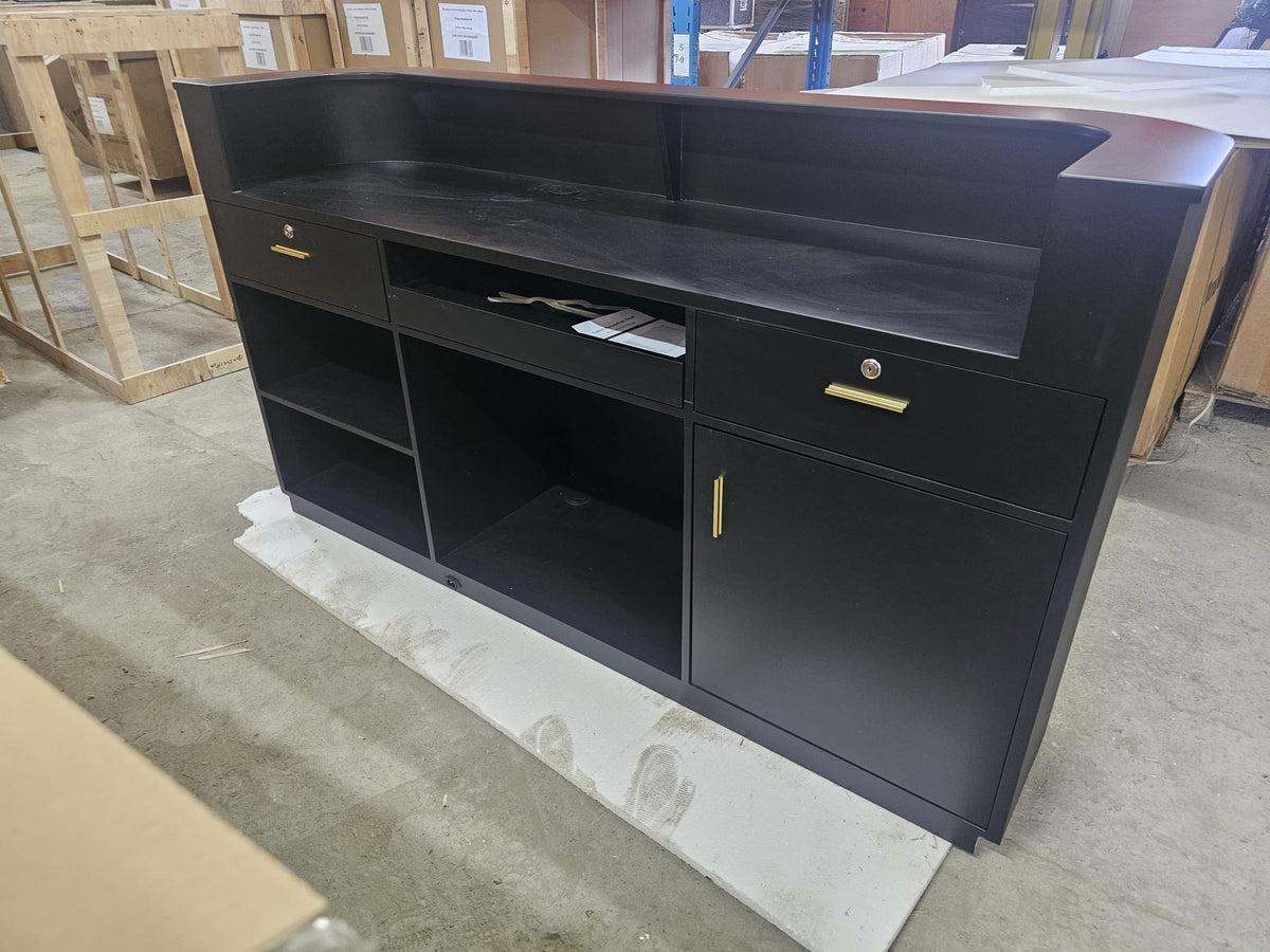 OUTLET 35 - Recepcja kosmetyczna Averne LED – lada recepcyjna do salonu 180cm - Czarny