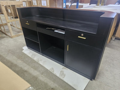 OUTLET 35 - Recepcja kosmetyczna Averne LED – lada recepcyjna do salonu 180cm - Czarny
