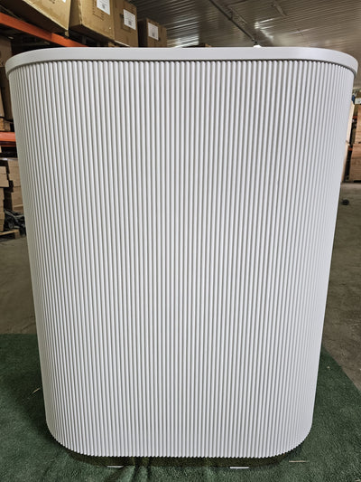 OUTLET 26 - Kosmetikos registratūra Averne LED – 100cm registratūros stalas salonui - Kreminė