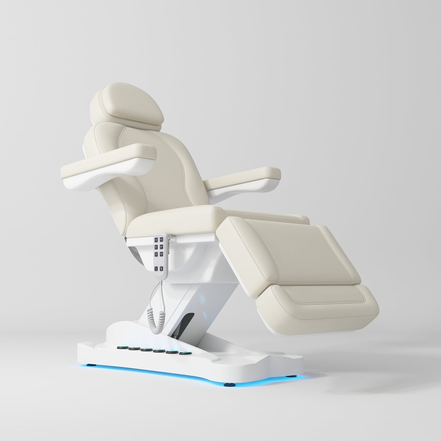 Éclat – elektryczne łóżko zabiegowe ze sterowaniem nożnym - Kremowy