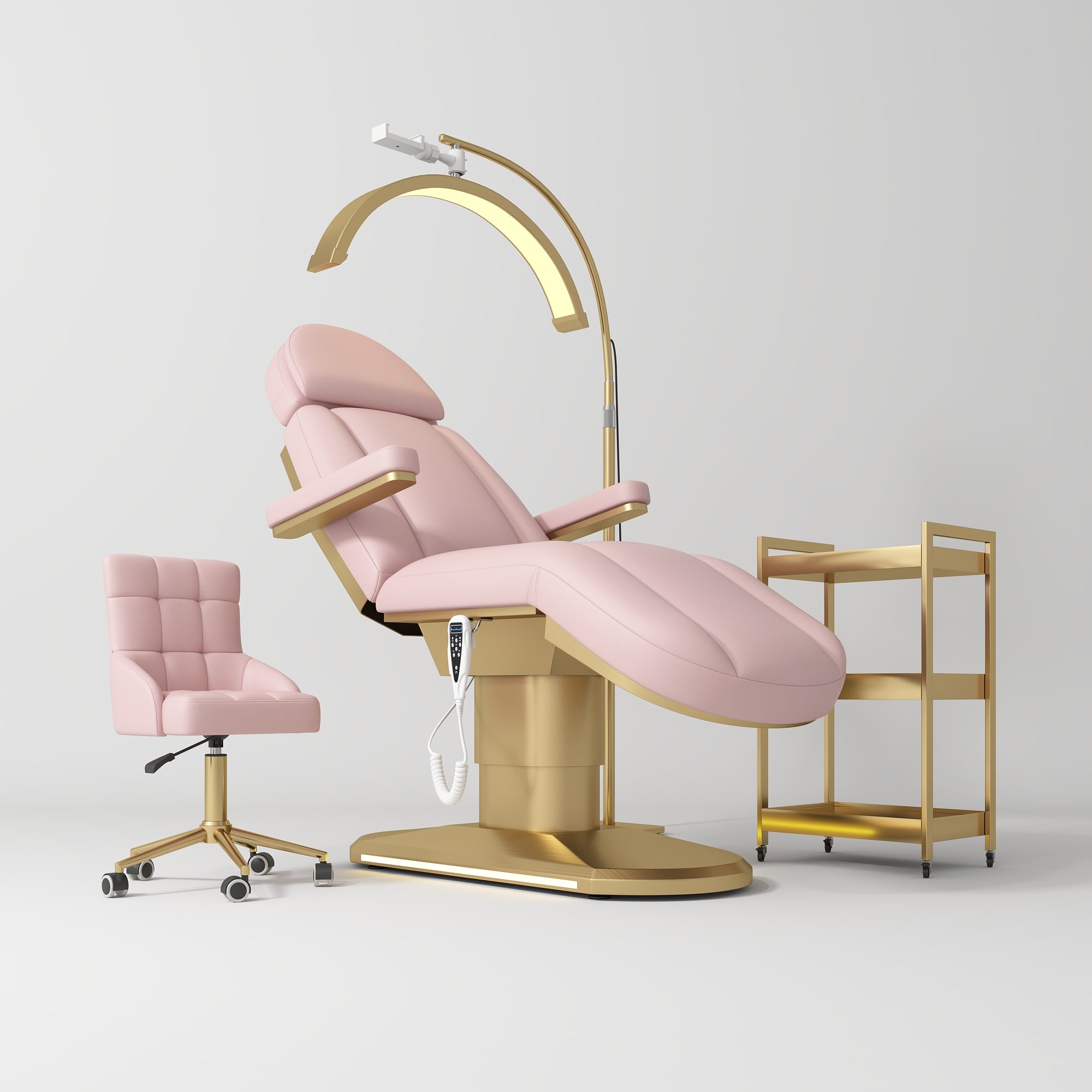 Complete Pink Salon Etoile Set - Electric Bed, Chair, Lamp and Beauty Assistant