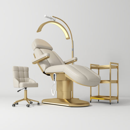 Étoile Cappuccino Complete Salon Set - Electric Bed, Chair, Lamp and Cosmetic Assistant