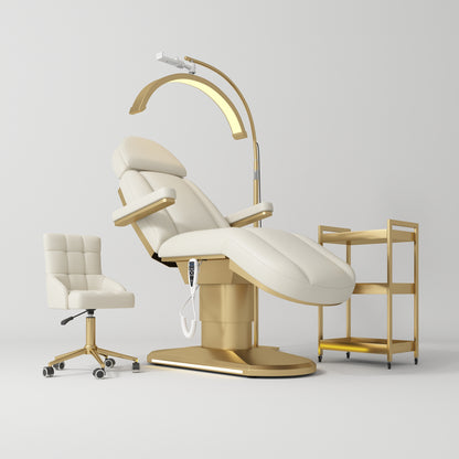 Cream Étoile Salon Complete Set - Electric Bed, Chair, Lamp and Cosmetic Assistant