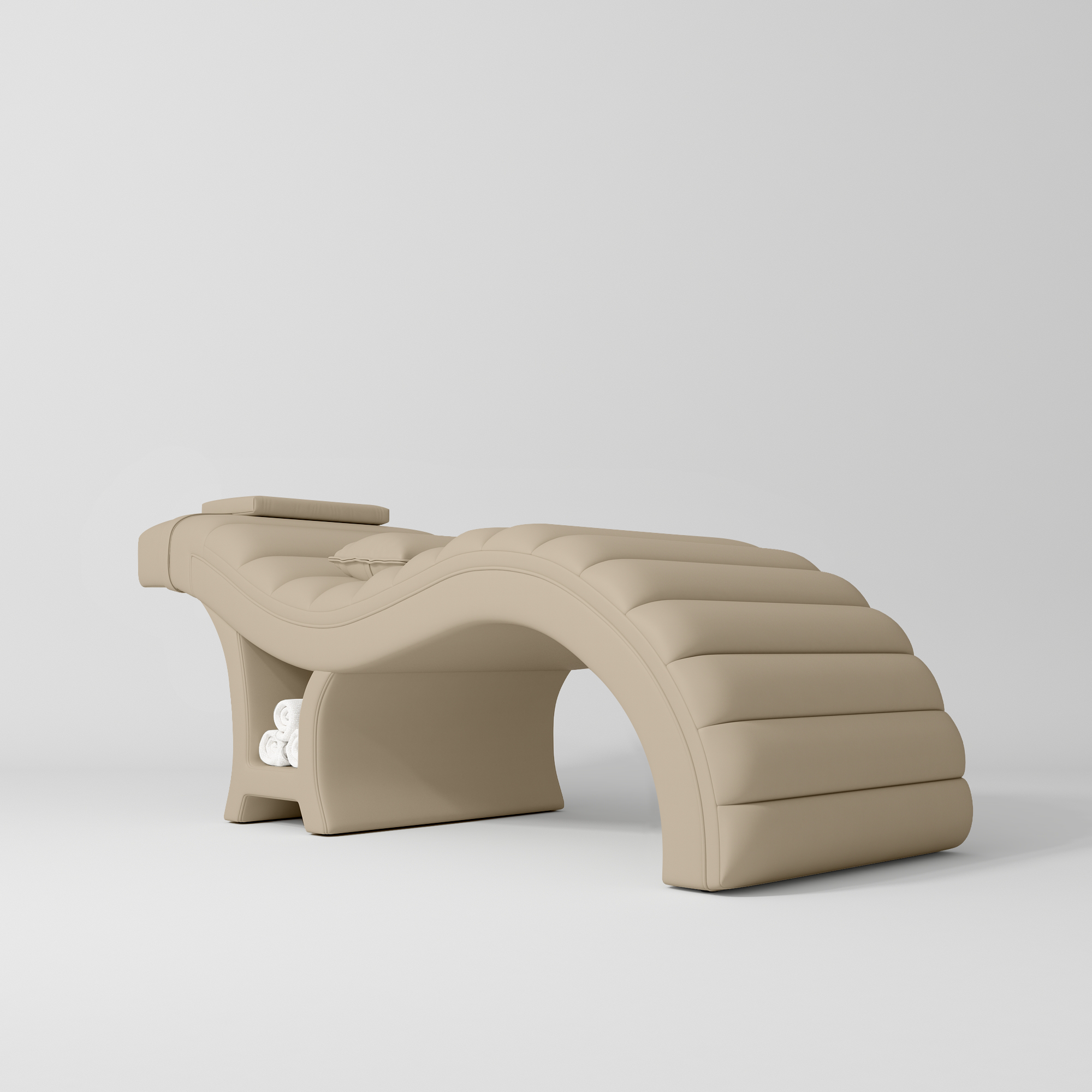 Łóżko kosmetyczne do stylizacji rzęs Luxe – Ergonomiczne i luksusowe - Ciepły Beżowy