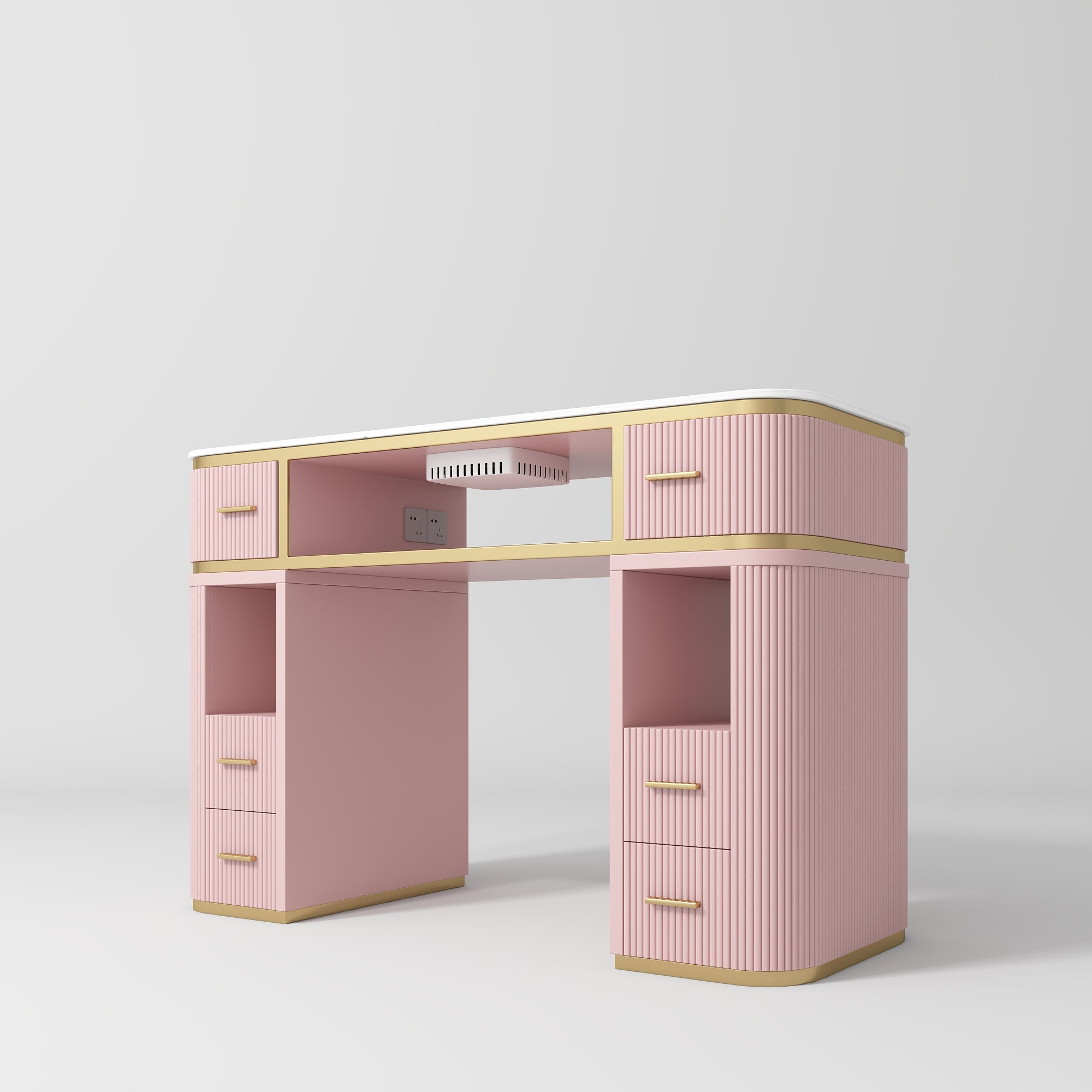 Bureau de manucure Glam Station – aspirateur de poussière intégré - Rose