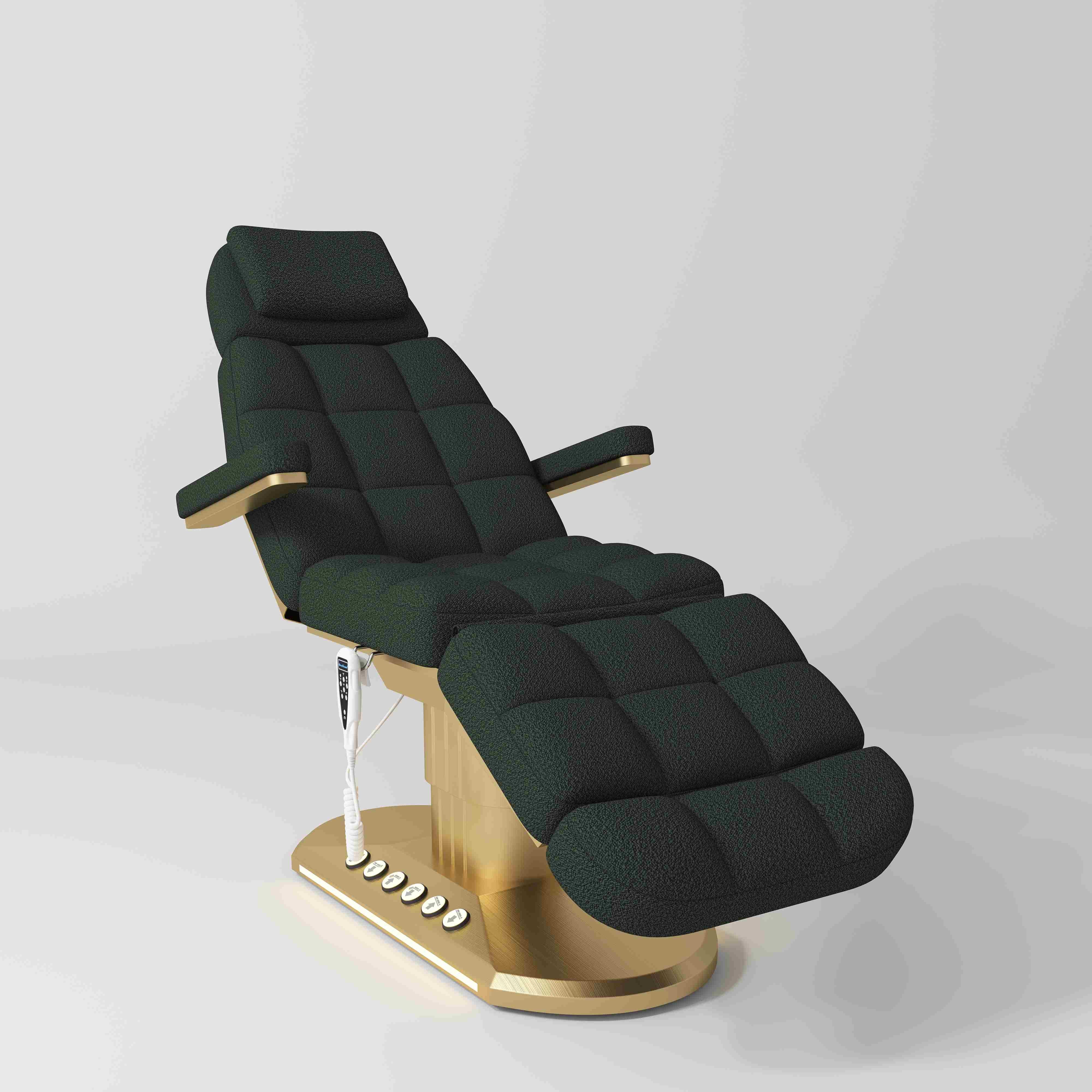 Luksusowe elektryczne łóżko kosmetyczne Orielle wersja A - Ciemno Zielony