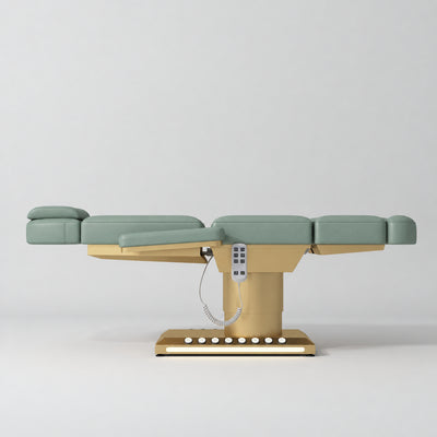 Aurélie – fauteuil de beauté électrique haut de gamme avec commande au pied - Olive