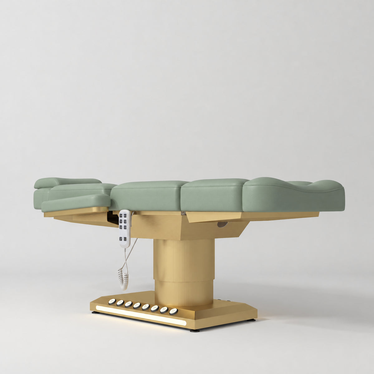 Aurélie – fauteuil de beauté électrique haut de gamme avec commande au pied - Olive