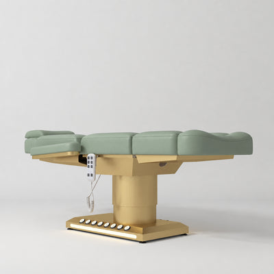 Aurélie – fauteuil de beauté électrique haut de gamme avec commande au pied - Olive