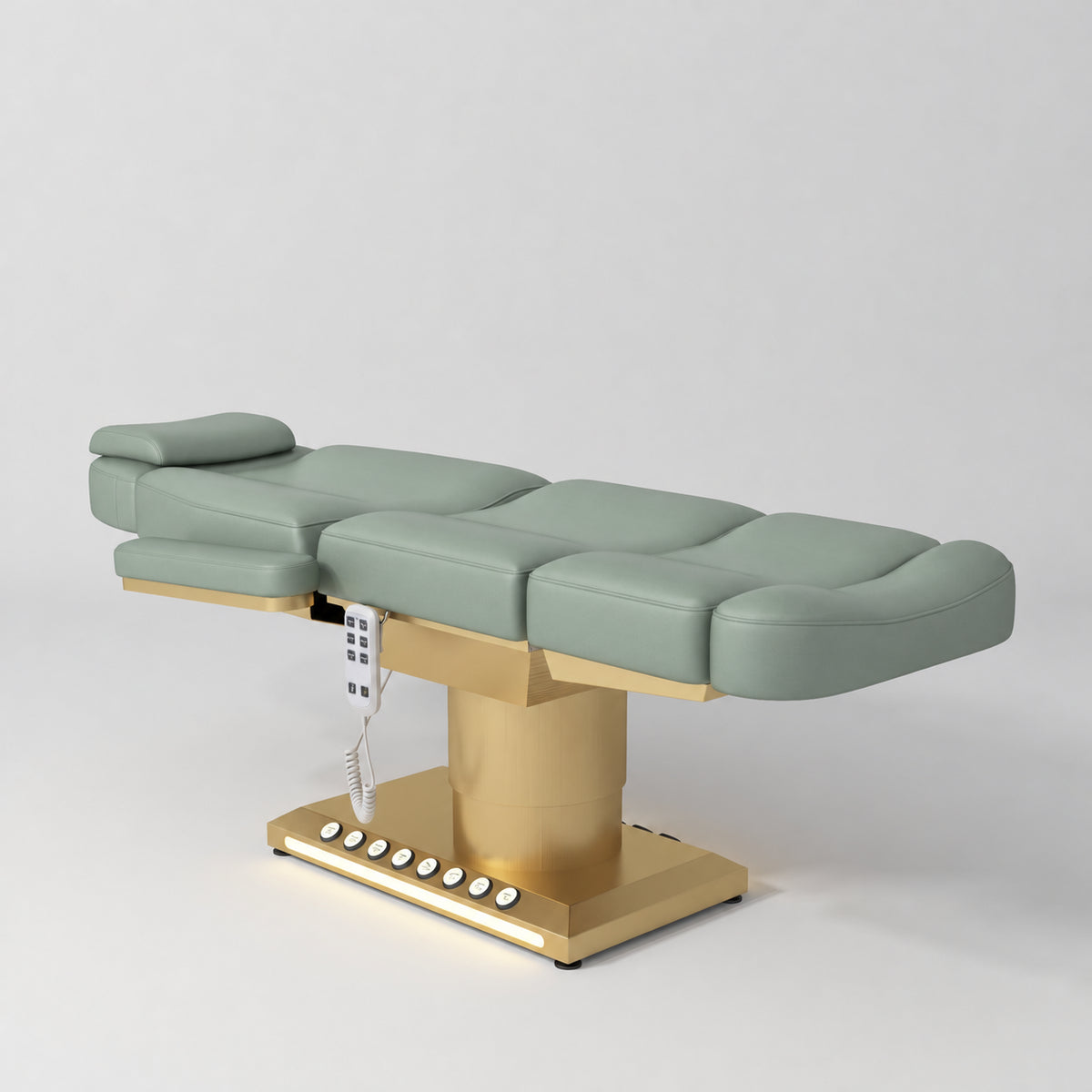 Aurélie – fauteuil de beauté électrique haut de gamme avec commande au pied - Olive