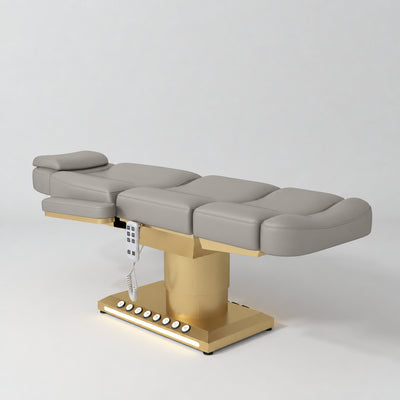 Aurélie – cadeira elétrica de estética premium com controlo por pedal - Cinzento-bege perolado