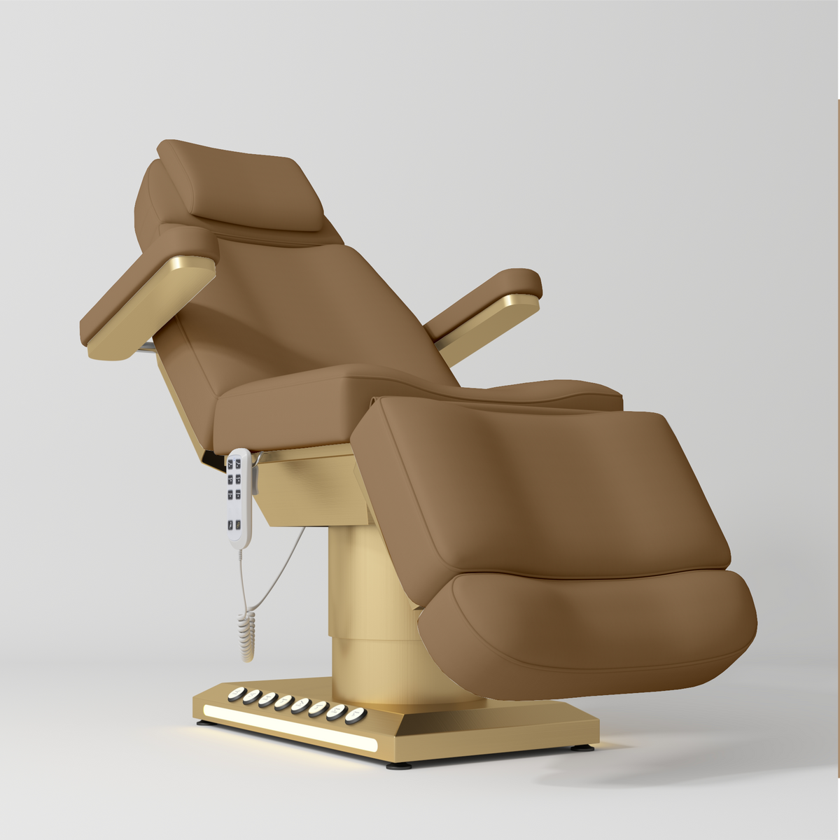 Aurélie – poltrona estetica elettrica premium con comando a pedale - Color caramello