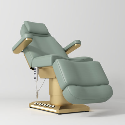 Aurélie – fauteuil de beauté électrique haut de gamme avec commande au pied - Olive