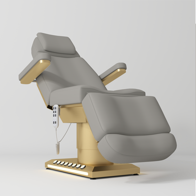 Aurélie – cadeira elétrica de estética premium com controlo por pedal - Cinzento-bege perolado