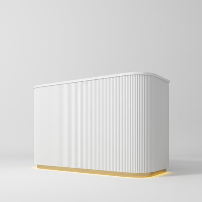 OUTLET 1 – Kosmetická recepce Averne LED – recepční pult do salonu, 100 cm – bílý