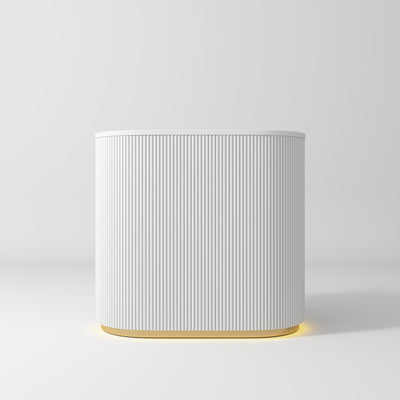 OUTLET 1 – Kosmetická recepce Averne LED – recepční pult do salonu, 100 cm – bílý