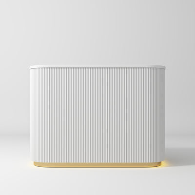 OUTLET 1 – Kosmetická recepce Averne LED – recepční pult do salonu, 100 cm – bílý