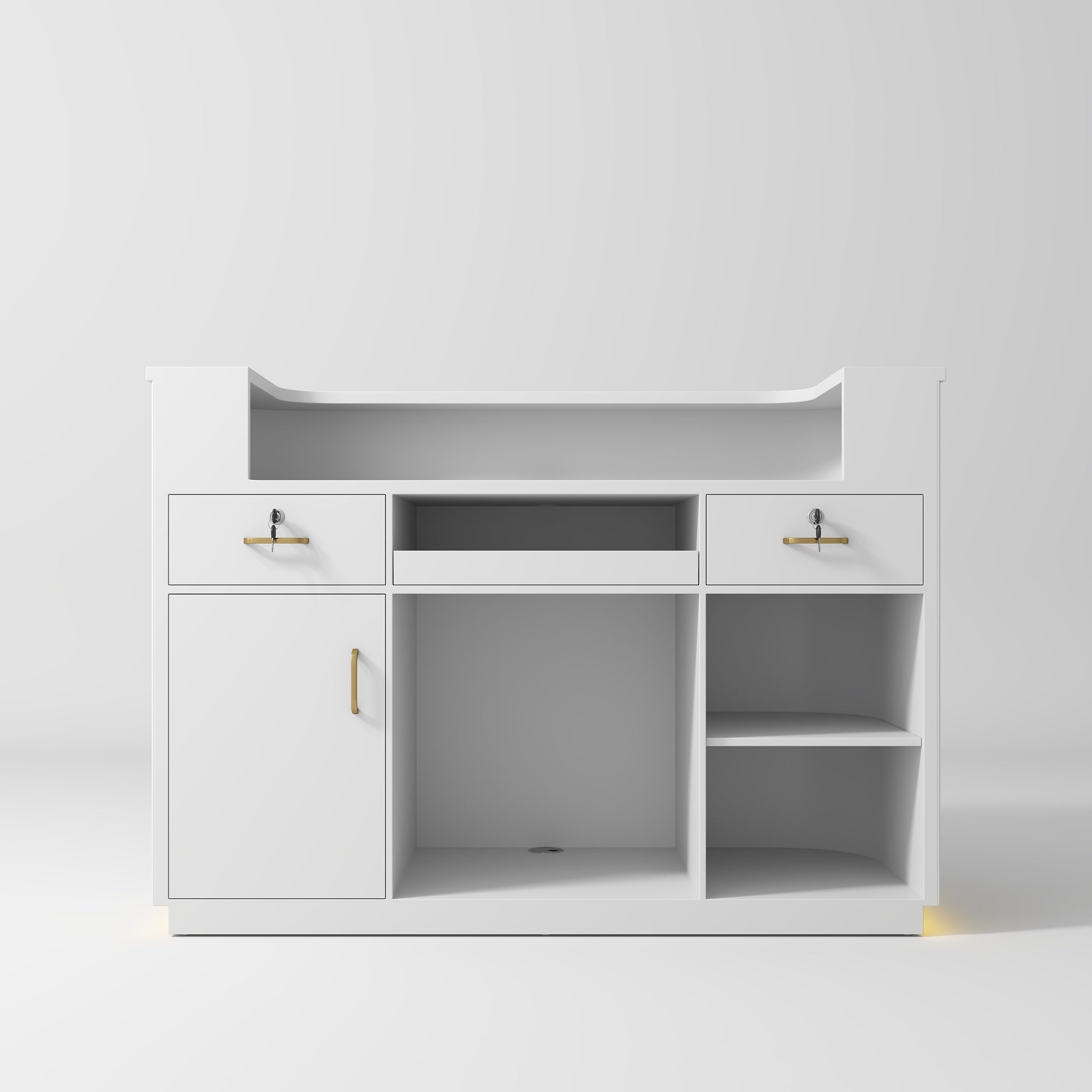 OUTLET 1 – Kosmetická recepce Averne LED – recepční pult do salonu, 100 cm – bílý