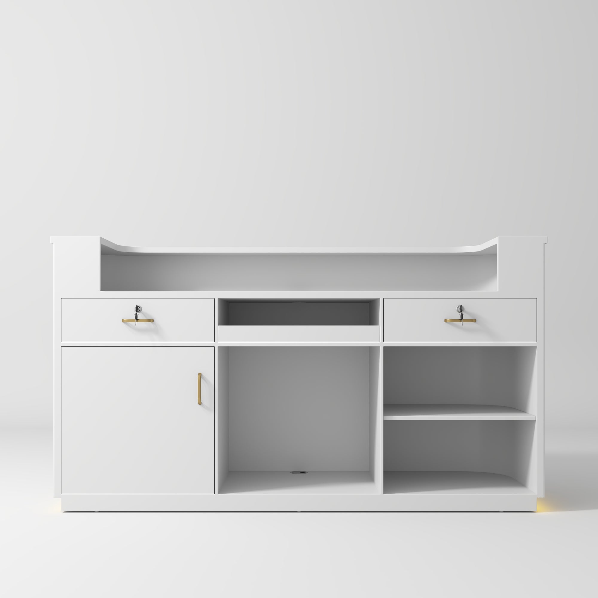 OUTLET 1 – Kosmetická recepce Averne LED – recepční pult do salonu, 100 cm – bílý