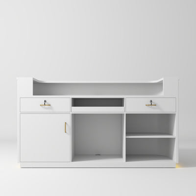 OUTLET 1 – Kosmetická recepce Averne LED – recepční pult do salonu, 100 cm – bílý